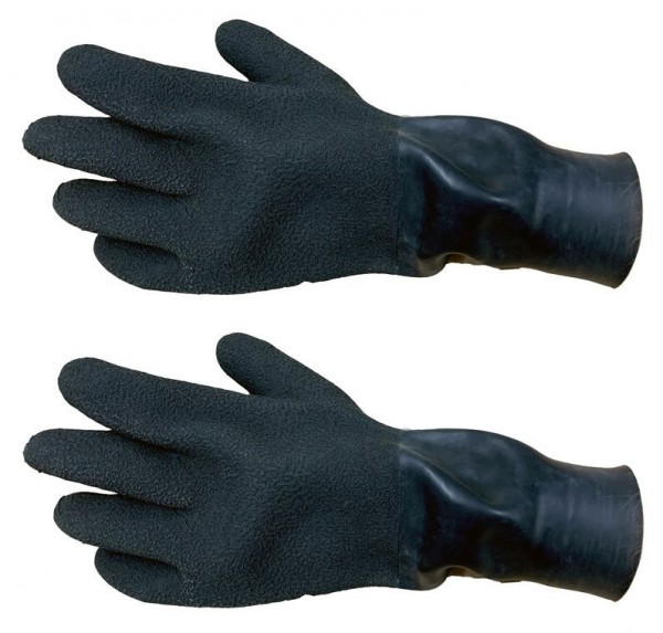 Latex Handschuhe mit Manschette Trocken (Schwarz)