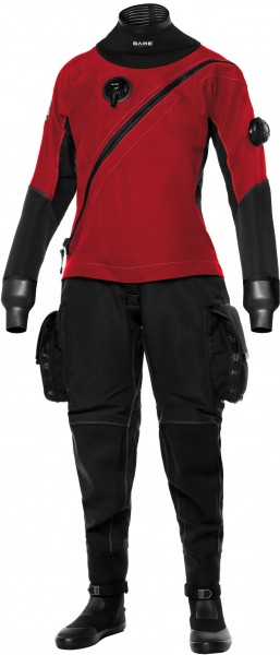 BARE X-Mission Evolution Trockentauchanzug rot (Damen)